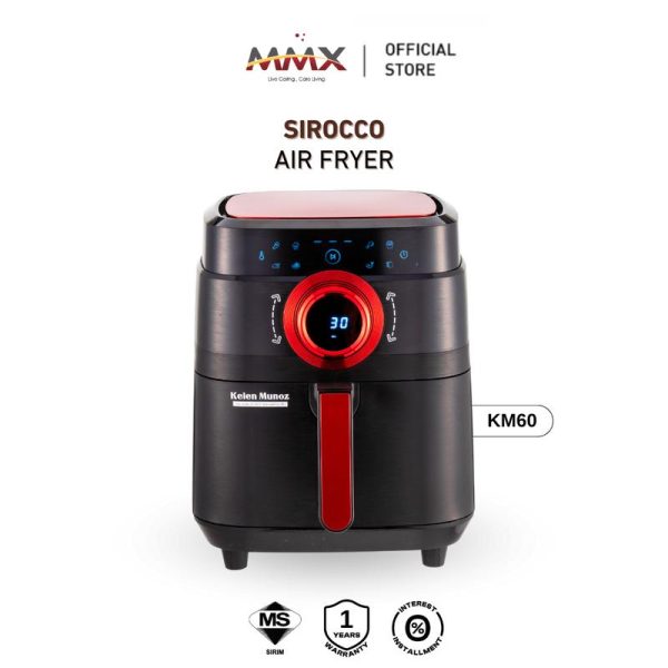 MMX Kelen Munoz Sirocco Plus KM60 3D Ecoheal Non Stick Home Kitchen Digital Multi Cooker Air Fryer 8.5L