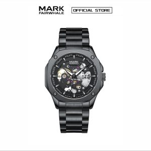 【100% Authentic】Jam Tangan Mekanikal Lelaki, jenama MARK FAIRWHALE, Fesyen Trendi, Harga Mampu Milik, Jam Tangan Jalur Keluli Poligon Mewah, Kalis Air, Berkilau, FW-6940 Watches