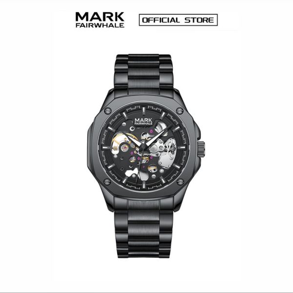 【100% Authentic】Jam Tangan Mekanikal Lelaki, jenama MARK FAIRWHALE, Fesyen Trendi, Harga Mampu Milik, Jam Tangan Jalur Keluli Poligon Mewah, Kalis Air, Berkilau, FW-6940 Watches