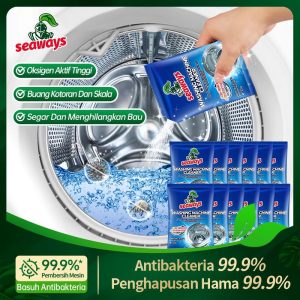 Seaways Pembersih Mesin Basuh（125g）Mesin Basuh Antibakteria Pembersih Drum Serbuk Penyahskala Pencuci untuk Menghapus Kotoran