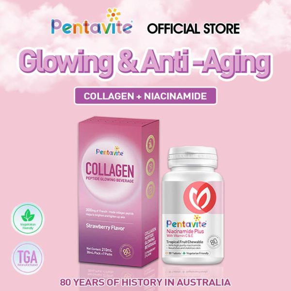 [Glowing & Anti-Aging] (Collagen Peptide Glowing + Niacinamide) Reduces signs of aging & Enhance UV protection