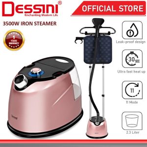 DESSINI ITALY 3500W Electric Ceramic Soleplate Garment Steam Iron Sprayer Steamer Clothes Brush / Seterika Baju