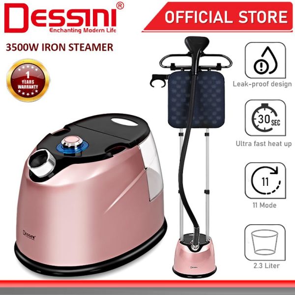 DESSINI ITALY 3500W Electric Ceramic Soleplate Garment Steam Iron Sprayer Steamer Clothes Brush / Seterika Baju