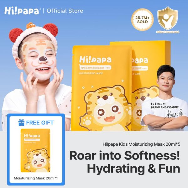 Hi!papa Kids Moisturizing Hydration Facial Mask Hyaluronic Acid Gentle for Sensitive Skin