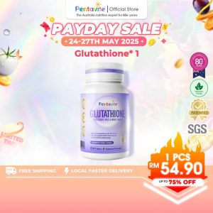 Pentavite Glutathione Plus Grape Seed & White Tomato, Brightening from Within, passionfruit orange chewable (30-120 tablets)