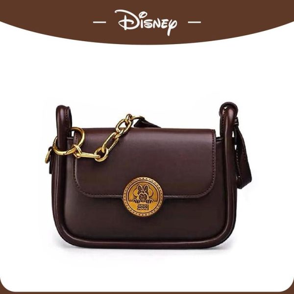 （COD）Disney Minnie Brownie Versatile New Versatile One Shoulder Crossbody Small Square Cake Bag Selempang Wanita