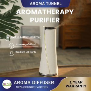 AROMA TUNNEL 100ML 1100Sqft Minyak Pati Tanpa Air l Penyebar WiFi Pintar Penyebar Minyak Pati Hotel Mesin Aromaterapi Bluetooth Lampu