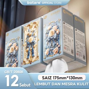 【12 Packs】Botare Tisu Muka Lembut Isi Rumah 540 helai, Saiz M 130*175MM