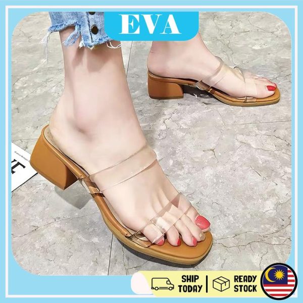 READY STOCK EVA Kasut Wanita Lady High Heel Shoes Perempuan Women Lawa Shoes Outdoor