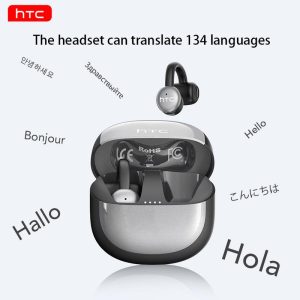 HTC NE15 AI translation (135 languages) earphones clip-on earphones business earphones Bluetooth earphones 6.0 low latency earphones IPX5 waterproof HiFi sound quality ear clip wireless earphones