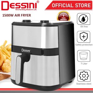 DESSINI ITALY 7L Electric Air Fryer Convection Oven Toaster Timer Oil Free Roaster Breakfast Machine Ketuhar
