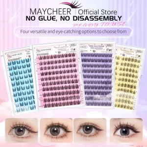 Bulu Mata Palsu MAYCHEER Natural False Eyelashes To Enlarge Eyes, Extra Big Set, Segmented Sunflower Trilogy Eyelashes Extensions, Reusable Without Glue, Suitable For Beginner Makeup, Waterproof