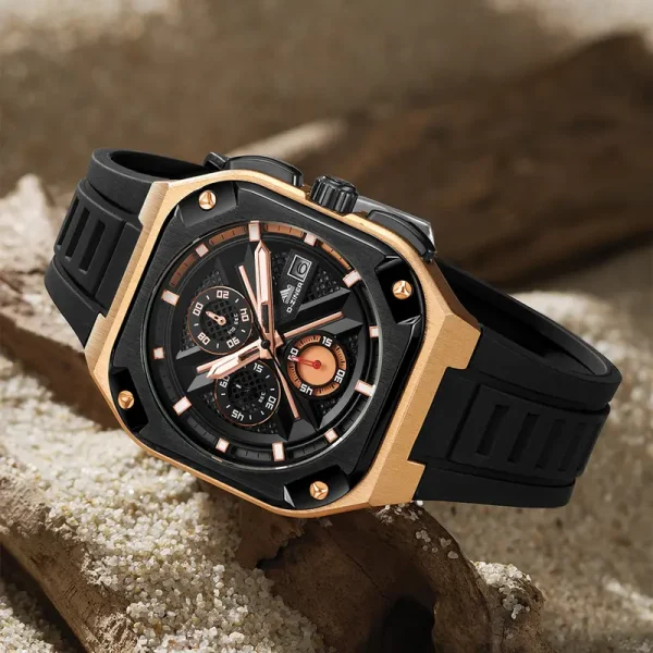 D-Ziner Men's Rubber Quartz Watch DZ-9056