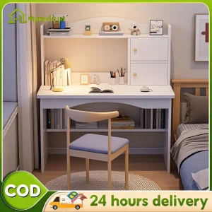 OL-Computer Table Student Study Desk with Bookshelf Study Desk with Storage Rack Office & Kids Writing Desk Meja Komputer Meja Belajar Pelajar dengan Rak Buku Meja Belajar dengan Rak Simpanan Meja Tulis Pejabat & Kanak-Kanak