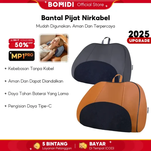 BOMIDI MP1PRO Multifunction Massage Pillow Electric Wireless Neck Massager Hot Compress Cervical Spine Waist Massager
