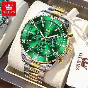 【OLEVS Asli】Jam Tangan Lelaki Siri 2870 Kalis Air Keluli Tahan Karat Riadah & Perniagaan Luxury Quartz Kotak Hadiah Mewah Banyak Warna Stok Tersedia Waranti satu tahun Watches
