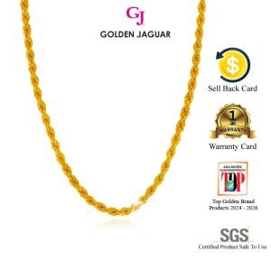 Emas Jaguar (7.55 g) GJ Gold Plated Rantai Leher Necklace Pintal Sabut 0.4 50cm (486500401)