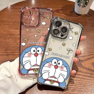 Sarung Telefon, Reka Bentuk Penyaduran Kartun, Serasi dengan iPhone 11, 16, 15, 14, 13, 12, Pro, Xs Max, XR, X, 7, 8 Plus, Sarung Jelas HD Comel, Sarung TPU Lembut, Kalis Kejutan, Sarung Telefon Bimbit, Penutup Belakang Pelindung