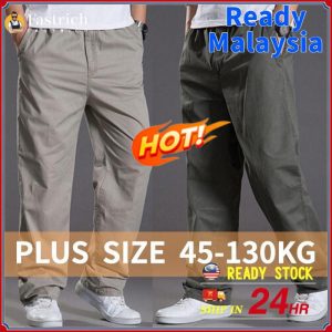 {Ready Malaysia}Seluar Kargo Kapas Kasual, Fastrich, Untuk Lelaki, Saiz S-6XL, Longgar, Poket Lurus, Elastik, Sesuai untuk Kerja, Lari Besar