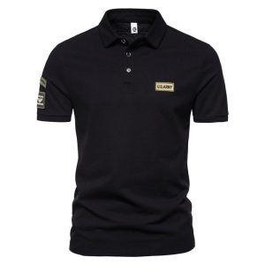 Kemeja Polo Taktikal, REKA BENTUK ARMY AS, Untuk Lelaki, Lengan Pendek Tentera, Baju-T Kasual, Sesuai Langsing, Ringan, Penyerap Peluh Lembut, Sesuai untuk Sukan Luar