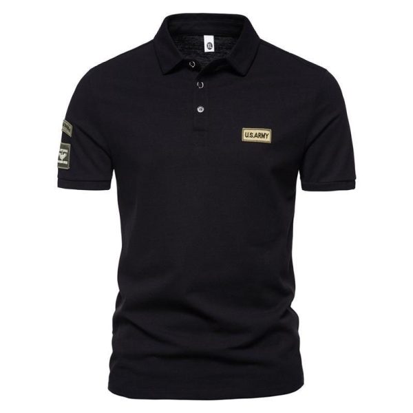 Kemeja Polo Taktikal, REKA BENTUK ARMY AS, Untuk Lelaki, Lengan Pendek Tentera, Baju-T Kasual, Sesuai Langsing, Ringan, Penyerap Peluh Lembut, Sesuai untuk Sukan Luar