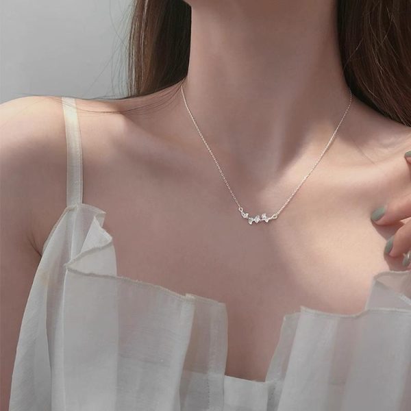 [925 Perak]Kalung Peluh Musim Panas & Loket Daun Ginkgo Tahan Kotoran Kalung Cantik Hypoallergenic untuk Wanita Barang kemas yang bergaya dan serba boleh