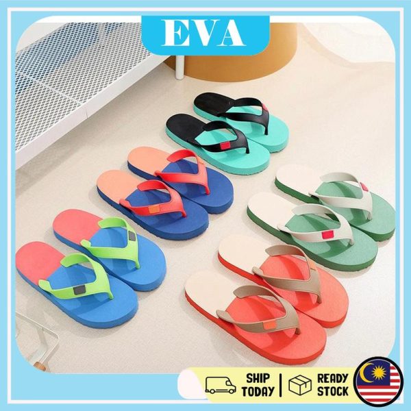READY STOCK EVA Men's Summer Fashion Slippers Casual Beach Sandals Kasut Lelaki Colourful Flip
