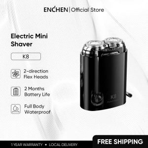 Enchen K8 Mini Electric Shaver Pop-up Portable Shaver Machine 100% Waterproof Magnetic Cutter Head Shaver Man