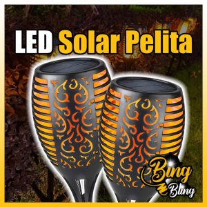 【Bing Bling】【96 | 33 | 12 LED】Viral Lampu Pelita Solar Hari Raya Waterproof LED Light Kelip Kelip2 Api Lip Lap Klip Klip2 Outdoor Lighting