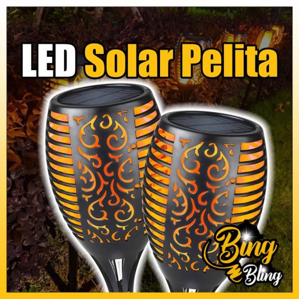 【Bing Bling】【96 | 33 | 12 LED】Viral Lampu Pelita Solar Hari Raya Waterproof LED Light Kelip Kelip2 Api Lip Lap Klip Klip2 Outdoor Lighting