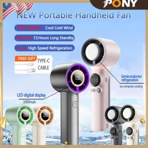 PONY MALL 6000mAh Portable Super Speed ​​Turbo Fan Portable Turbo Hurricane Fan Adjustment with LED Display Max Wind Speed ​​10m/s | 0.3 Seconds Instant Cooling, Handheld Mini Fan Kipas Kecil Equipped with 11430 RPM High Efficiency Brushless DC Motor Fan