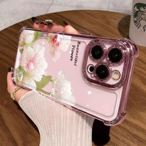 Sarung Telefon, Penyaduran Bunga Ins, Sarung Jelas HD, Sarung TPU Lembut, Sarung Telefon Bimbit Kalis Kejutan, Penutup Belakang Pelindung, Serasi dengan iPhone 11, 16, 15, 14, 13, 12, Pro, Xs Max, XR, X, 7, 8 Plus
