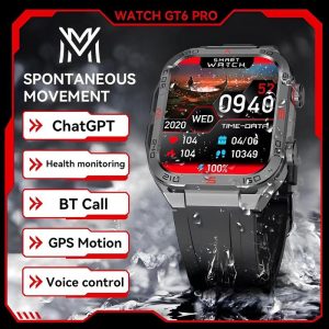 Maxwear Smart Watch GT6 PRO 2.05inch Bluetooth Call GPS IP68 Waterproof NFC 4GB Storage Wireless charging Sports Smartwatch Power Mobile Silicone Metal Device Screen