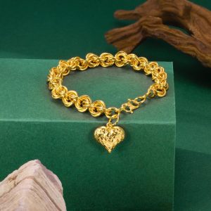 Imitation gold 24k love bracelet, titanium material, not easy to sensitive fade, send mom, girlfriends, children perfect birthday gift, weight 30g, length 15-18cm, suitable for parties, wedding all holiday places