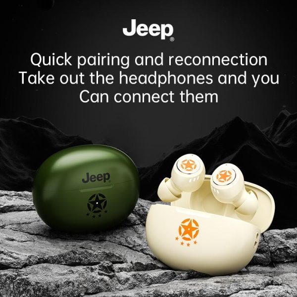 JEEP EW112, Alat Dengar Wayarles Bluetooth, Kalis Kejutan, Pengurangan Bunyi, Sesuai untuk Sukan, Kelantangan Kuat, Hayat Bateri Panjang, Khusus Audio Earphones Mic Headset