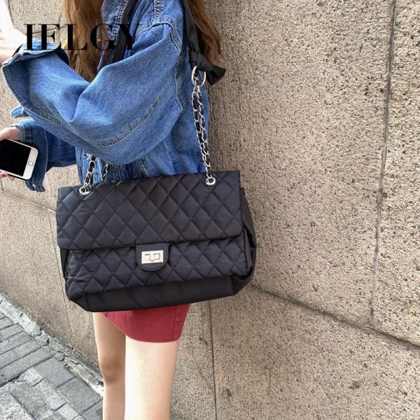 Beg Tangan Kalis Air, Fesyen Wanita, Saiz Besar, IELGY Hitam Bags