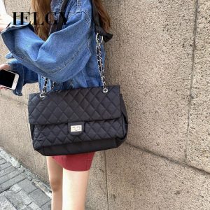 Beg Tangan Kalis Air, Fesyen Wanita, Saiz Besar, IELGY Hitam Bags