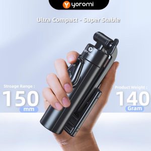 Yoromi Carbon Steel Selfie Stick Tripod 86cm Extendable Foldable Lightweight Mini Bluetooth Stand Phone