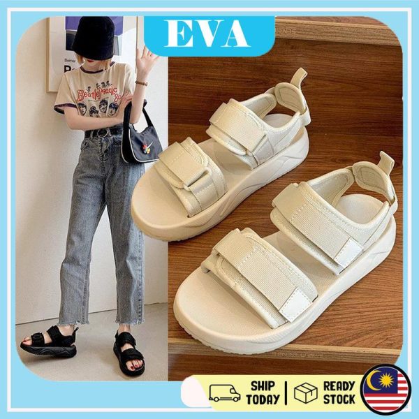 READY STOCK EVA Sandal Women's Design Heels Shoe Kasut Slipper Flats Wanita Perempuan Kasual