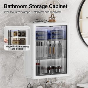 Pondok basuh yang dipasang di dinding, dengan ciri lubang tanpa tebuk, untuk kabinet simpanan bilik mandi, kalis air, sesuai untuk bilik air, kabinet kosmetik kecil, untuk simpanan bilik air.