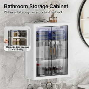 Pondok basuh yang dipasang di dinding, dengan ciri lubang tanpa tebuk, untuk kabinet simpanan bilik mandi, kalis air, sesuai untuk bilik air, kabinet kosmetik kecil, untuk simpanan bilik air.
