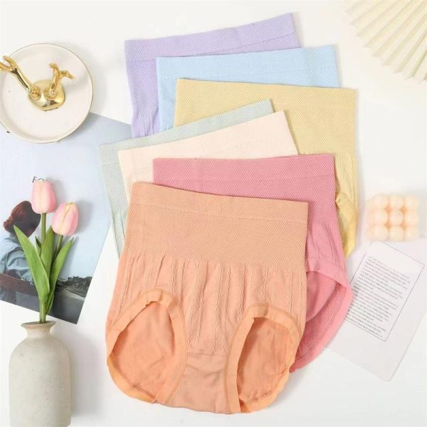 Seluar Dalam Pinggang Tinggi Wanita, Jenis Kapas Lancar, 7 Warna Tersedia, Mengetatkan Perut, Membentuk Badan, Seluar Pendek Saiz Besar, Keanjalan Tinggi, Bernafas, Seluar Segi Tiga