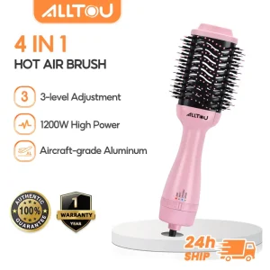 ALLTOU Hot Air Brush 4 in 1 Fast Drying forStraight&Curly Curl Dual Use Hair Styling HairDryer Brush