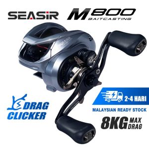 Kekili pancing SEASIR-Baitcasting M800, gear tembaga, 8KG, seret maksimum 7.1: 1, nisbah gear berkelajuan tinggi, gegelung pancing air masin segar, sukan