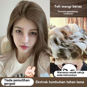 Pewarna Rambut, Pewarna Rambut Sejuk, Tiada Peluntur Rambut Diperlukan, Bebas Silikon, Warna Tahan Lama, Tiub 400ml, Termasuk Pengoksida Percuma dan Sarung TanganPerubahan Warna Rambut, Pewarna Rambut Dye Hair vigorous shampoo