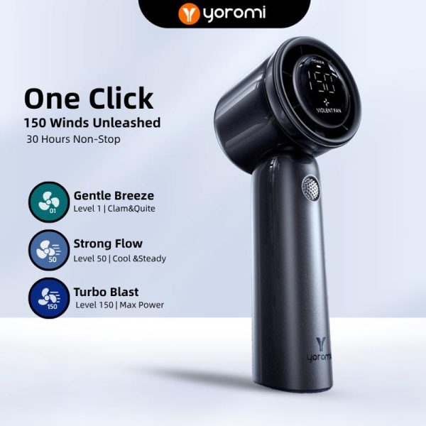 YOROMI YRM-F008 5000mAh Titanium Portable Fan Handheld Fan Turbo Fan High Speed 150 Levels sticker mini fan Instant Cooling 30h Battery Life Rechargeable Usb Cooler