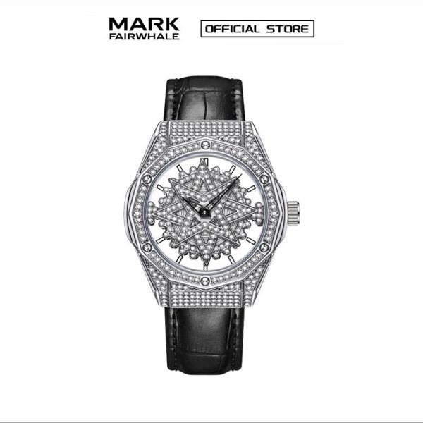 【100% Authentic】Jam Tangan Wanita Kalis Air, Mark Fairwhale, Bercahaya-dalam-Gelap, FW-3760, Bead,dengan Berlian Poligon Watches