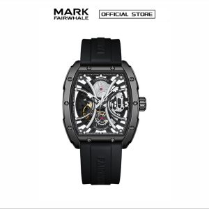 【100% Authentic】Jam Tangan Mekanikal Automatik Persegi Lelaki, Ditandatangani Fairwhale, Jenama, Kalis Air, Reka Bentuk Hollow Tourbillon, Bergaya, 6560 Watches