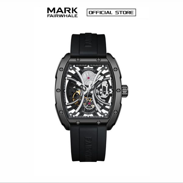 【100% Authentic】Jam Tangan Mekanikal Automatik Persegi Lelaki, Ditandatangani Fairwhale, Jenama, Kalis Air, Reka Bentuk Hollow Tourbillon, Bergaya, 6560 Watches