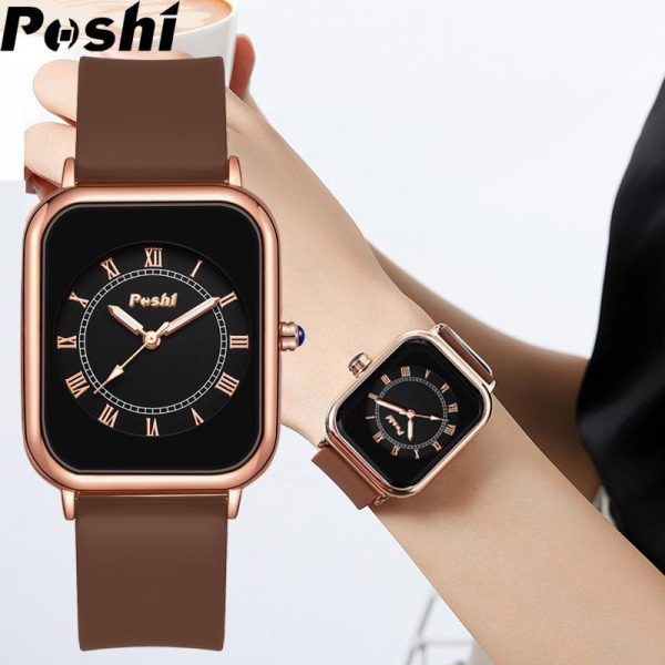 (COD) - Jam tangan kuarza untuk wanita, fesyen baru, elegan, Ins Gaya, persegi, kalis air Watches